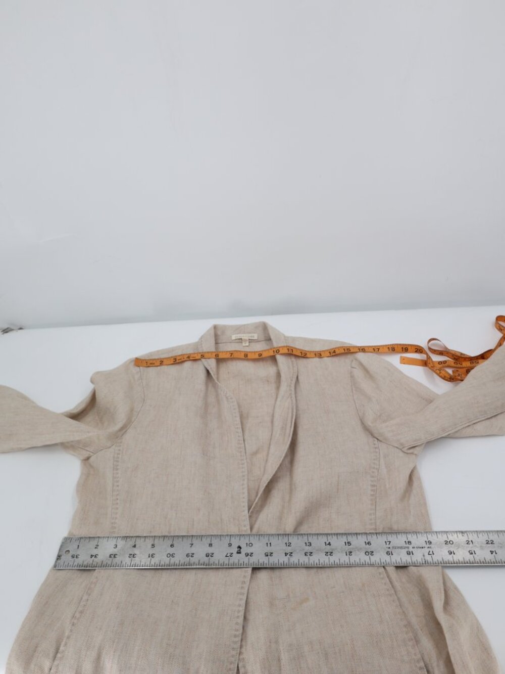 Eileen fisher Blazer Womens medium one Button Single Breasted Linen blend pocket - Picture 11 of 12